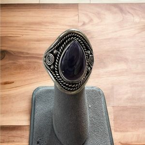 Wampum Native American Signed Sterling Silver Ring